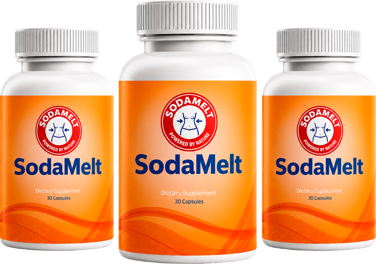 Three bottles of SodaMelt dietary supplement